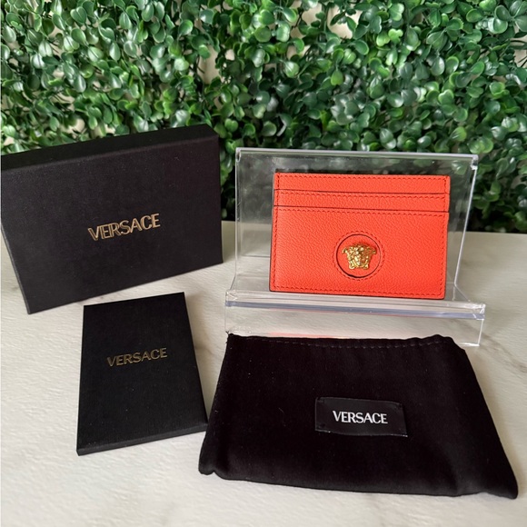 Versace Handbags - Versace Orange Medusa Card Holder Brand New